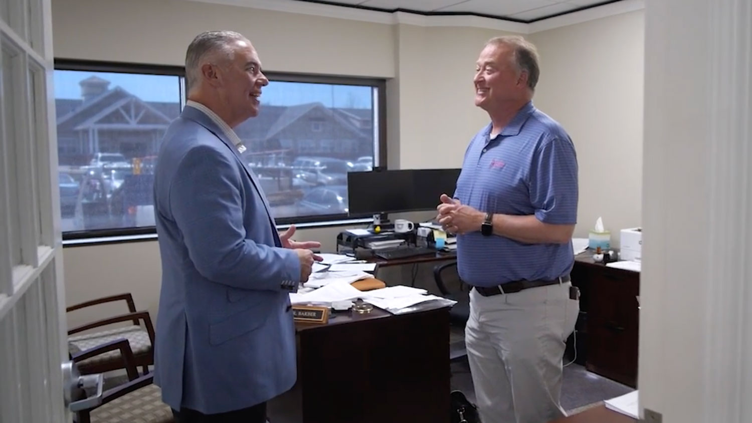 bank president meets with client